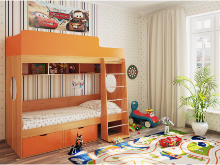 Детская двухъярусная кровать Милана-2, спальные места 190х80 см